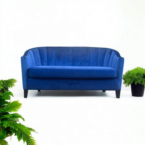 147CM 2 SEATER BLUE VELVET LOVESEAT