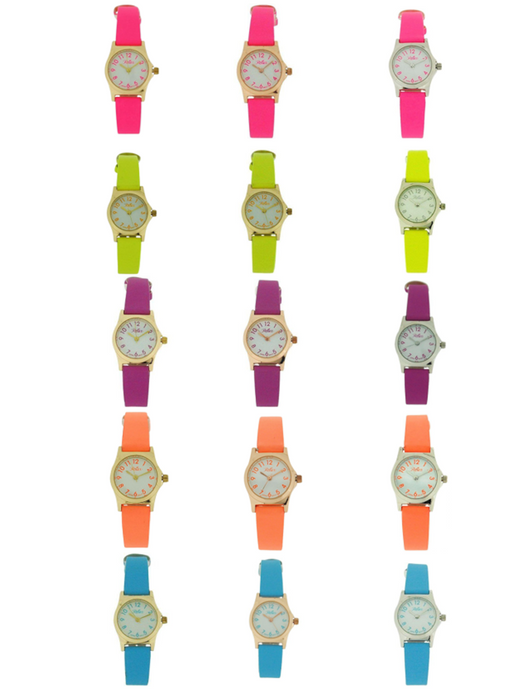 Reflex Girls Ladies White Dial Leather Strap Watch 1013 - Multiple Colors - High Quality