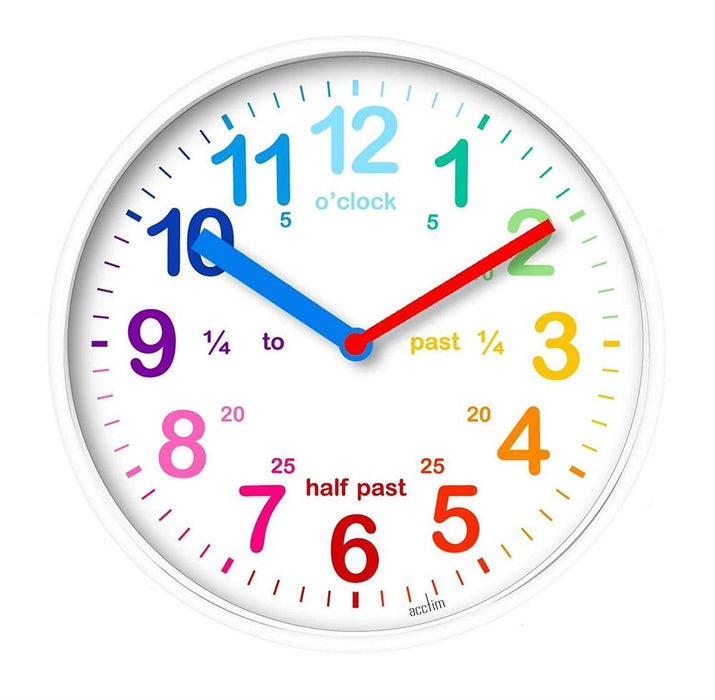 Acctim Kid's Time Teacher Wickford Wall Clock - Educational & Vibrant - Quartz Movement - 20cm Diameter