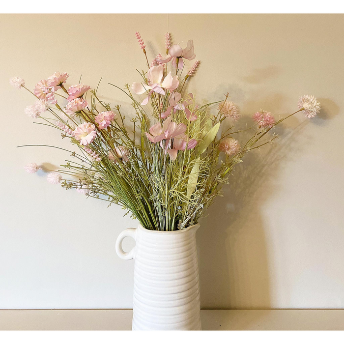 Premium Pink Faux Wildflower Stem - Realistic, Everlasting, High-Quality