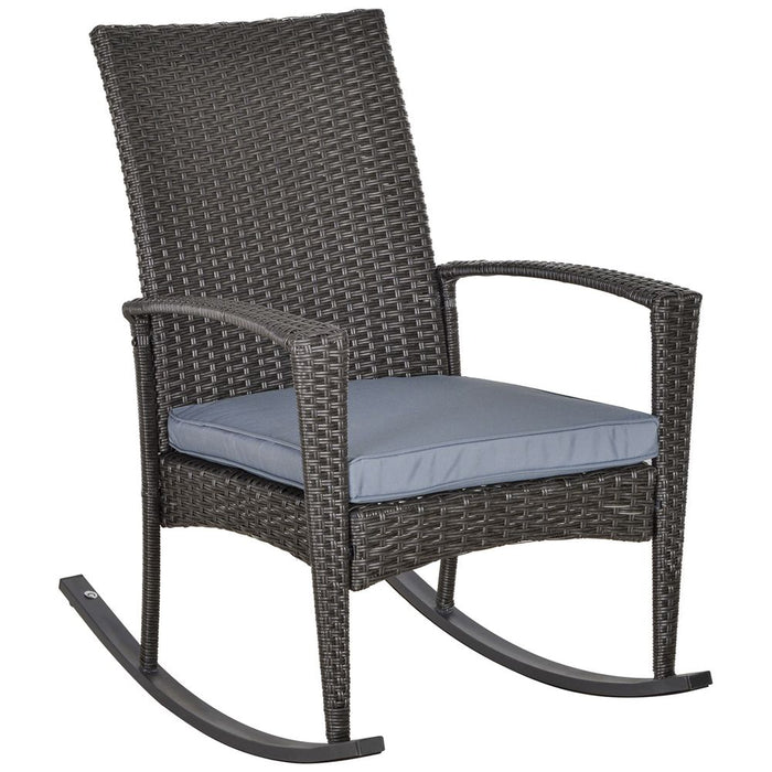 Premium Outsunny PE Rattan Rocking Chair - High-Quality & Stylish - Perfect for Outdoor Gardens