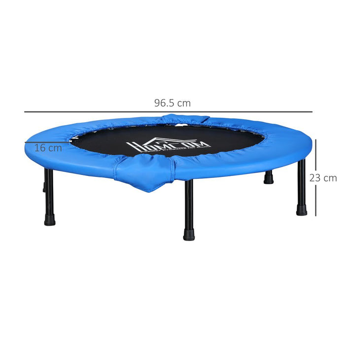 Premium 96cm Blue Fitness Trampoline - Improve Cardio, Tone Muscles, Burn Calories - HOMCOM