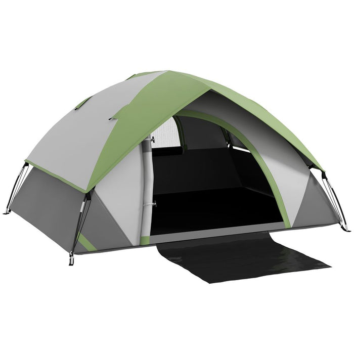 Outsunny 4-5 Man Camping Tent - 3000mm Waterproof - Green