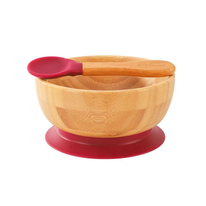 BPA-FREE BAMBOO BOWL & SPOON SET - Anti-slip, Easy-to-clean - Ideal for Kids - Best Quality!