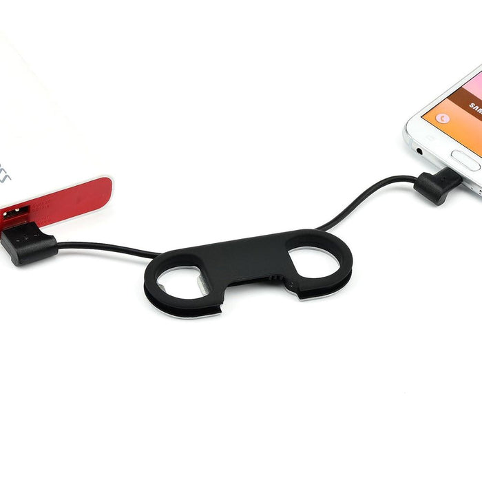 Portable Cable with Bottle Opener Micro USB or 8 Pin