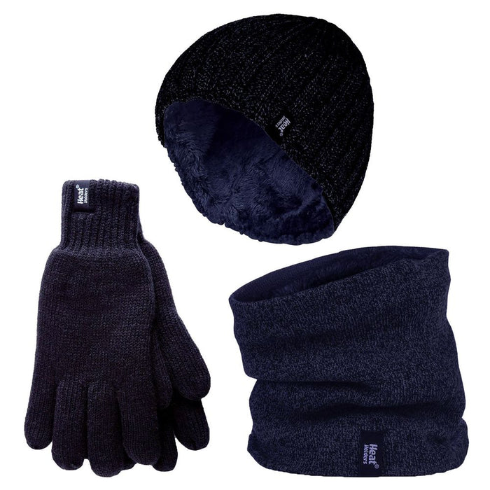 Heat Holders - Mens Hat, Neck Warmers & Gloves Set