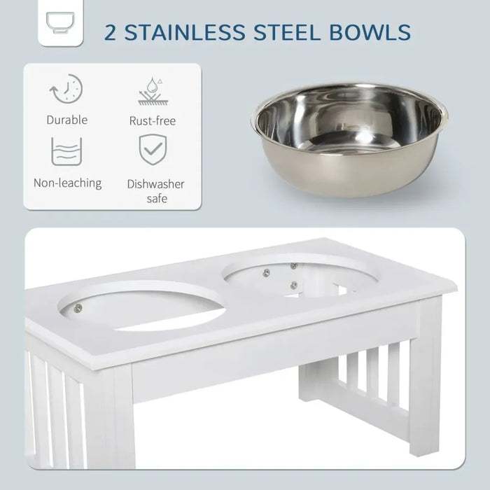 Premium Elevated Pet Feeder - Stainless Steel Bowls Stand for Small Dogs - Healthier Eating - Non-Slip Base - Easy to Clean - Durable Design