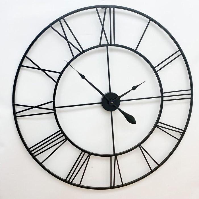 Sleek Silver 90CM Wall Clock - Batteries Incld. - Modern Home Decor