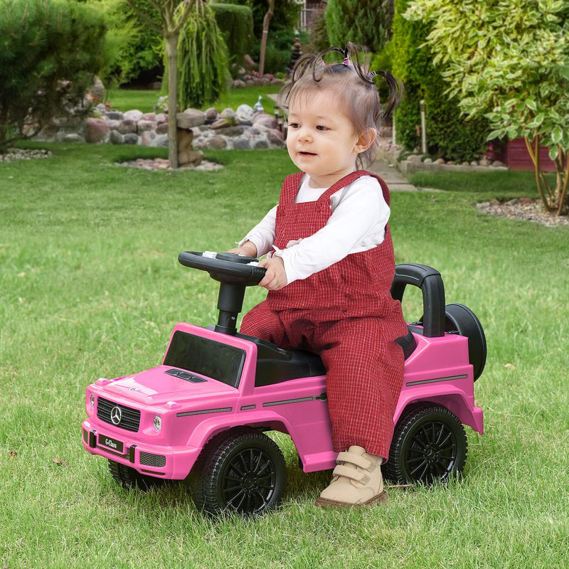 Benz G350 Kids Ride on Sliding Car w/ Under Seat Storage No Power Pink HOMCOM