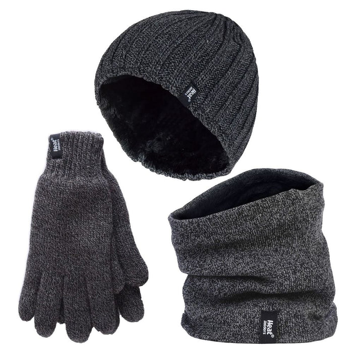 Heat Holders - Mens Hat, Neck Warmers & Gloves Set