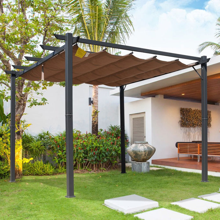 Premium Pergola Awning - 3x3m Size - Brown/Black - Durable & Stylish