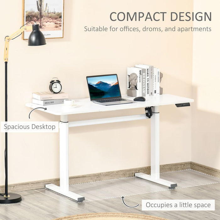 Vinsetto Electric Height Adjustable Standing Desk Sit Stand Desk with Large Desktop, Motor, Stand up Desk for Home Office, White