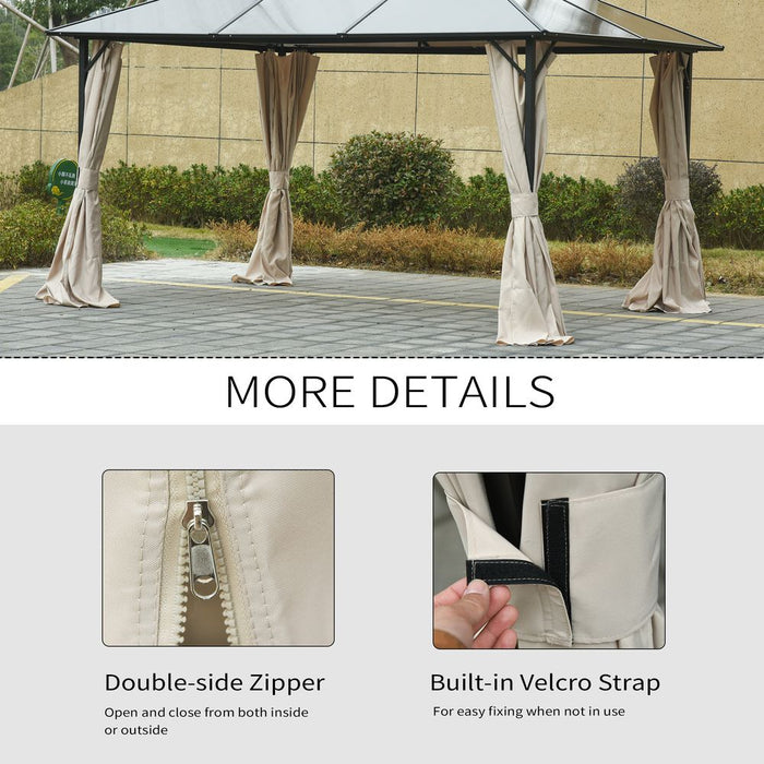 Premium 3x3(m) Gazebo Sidewall Set | 4 Panels | Beige | High-Quality | Easy to Install | Ideal for Outdoor Events | Outsunny