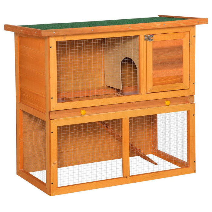 2-tier Rabbit Hutch Small Animal House | Outdoor Backyard | All-Weather Resistant | Multiple Sizes | Solid Construction