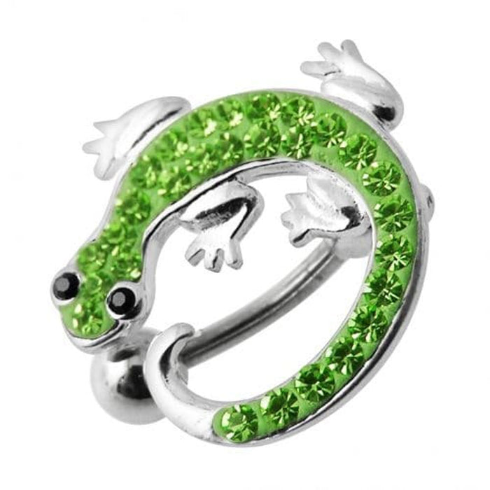 Fancy Jeweled Colorful Lizard Dangling Navel Ring