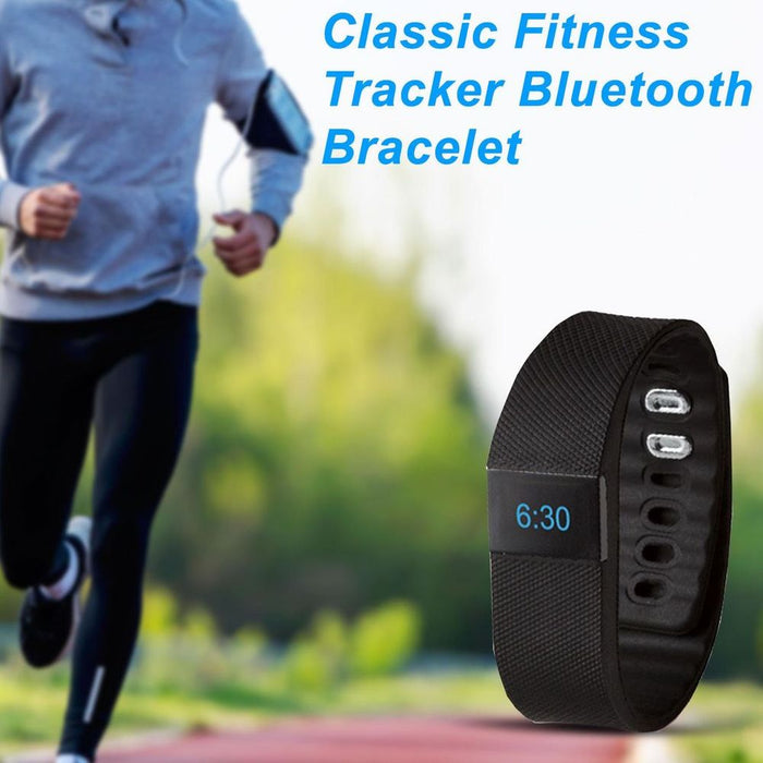 BAS-Tek Classic Fitness Tracker Bracelet - Black