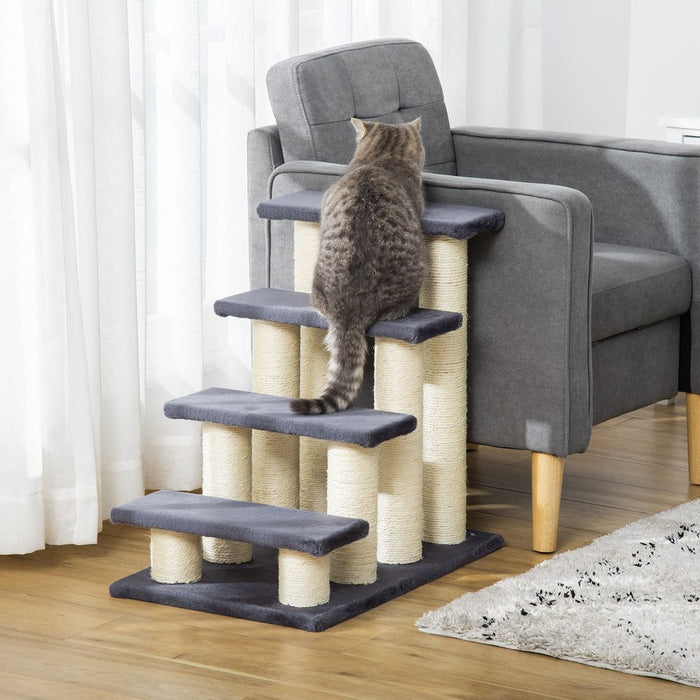 Plush Pet Stair Ladder, Cat Step for Easy Climb, Soft Comfort, Durable Particle Board