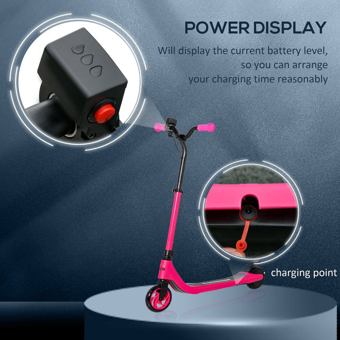 120W Electric Scooter w/ Battery Level Display, Rear Brake - Pink HOMCOM