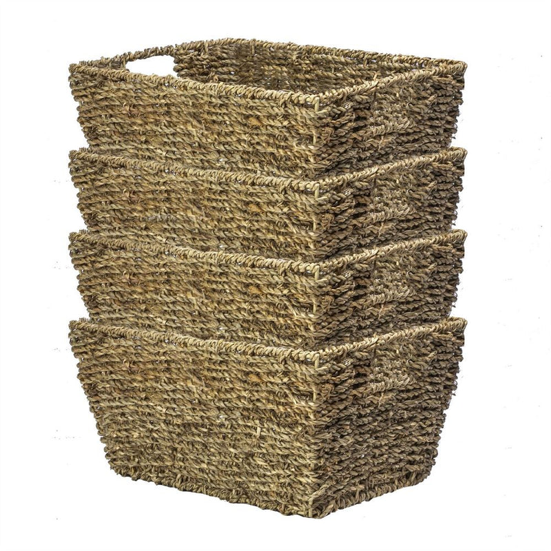 Premium Seagrass Storage Basket Set - Elegant & Eco-Friendly | 4-Pack