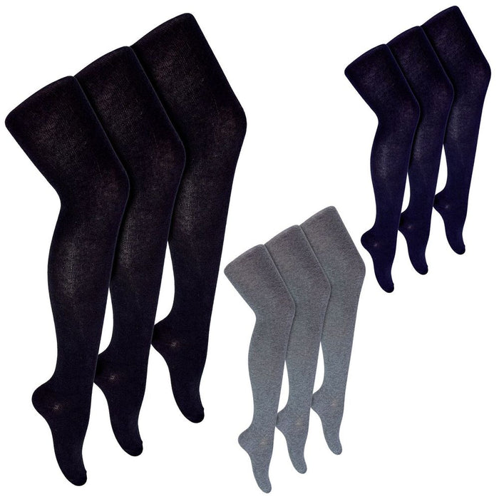 Girls 3 Pack Tights for School