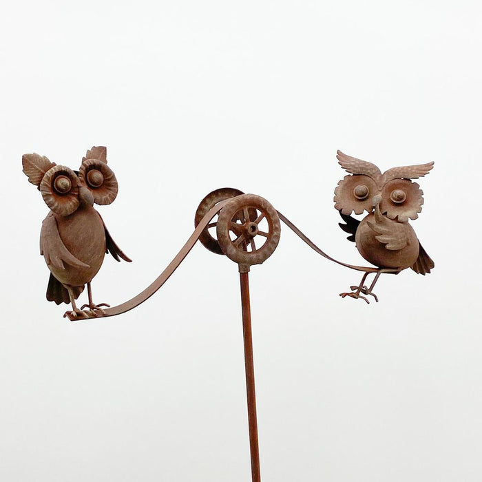 Handcrafted Metal Owl Garden Stake - 25 Inch - Weather Resistant