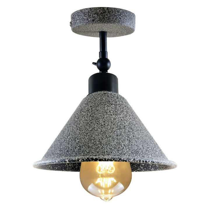 Retro Industrial  Stone Effect Ceiling Flush Mount Light Metal Indoor Light