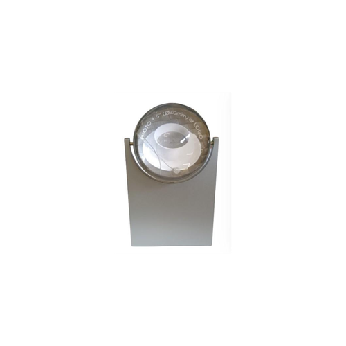 Miniature Clock Globe with Display Photo or Logo Silvertone Plated Solid Brass IMP422 - CLEARANCE NEEDS RE-BATTERY