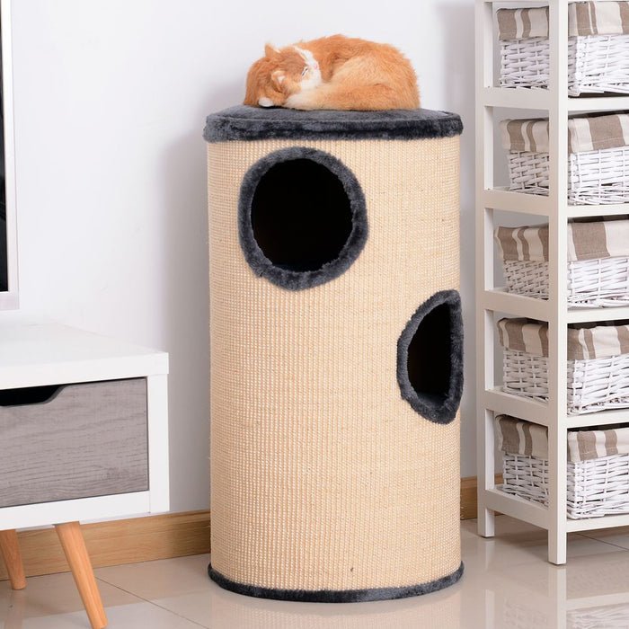 Premium Sisal Cat Scratching Barrel - Multi-Level Activity Center - High-Quality from Pawhut