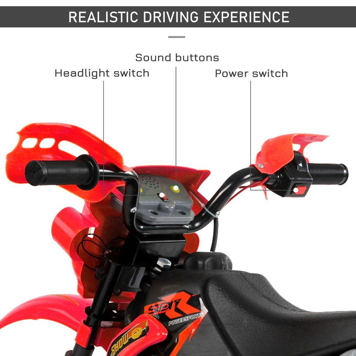 6V Kids Electric Motorbike Motorcycle Ride On for 3-6 Years Red HOMCOM Red