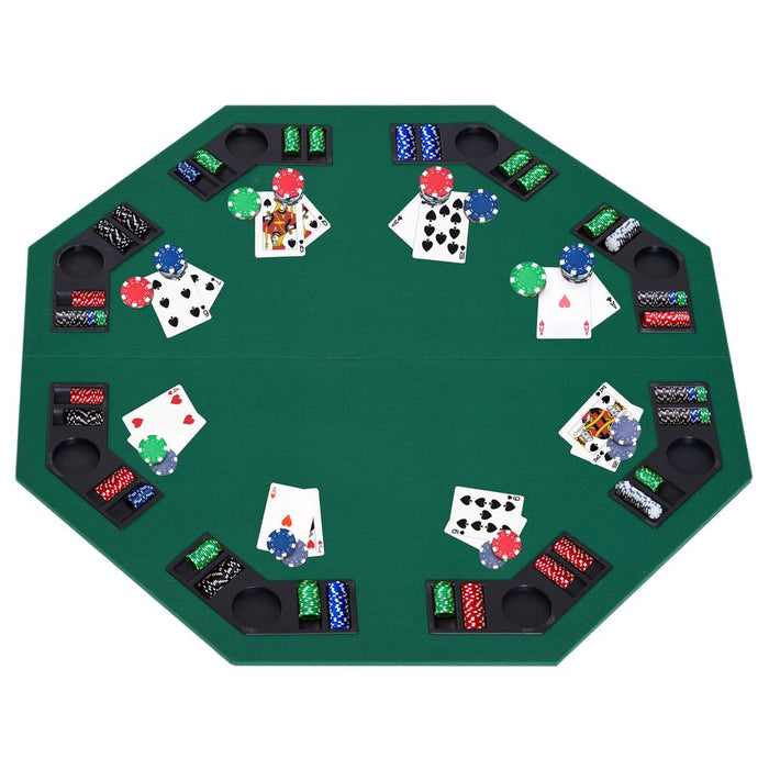 Premium Foldable Poker Table Top - 1.2m/48 Inches - 8 Players - Blackjack Chip Trays - HOMCOM