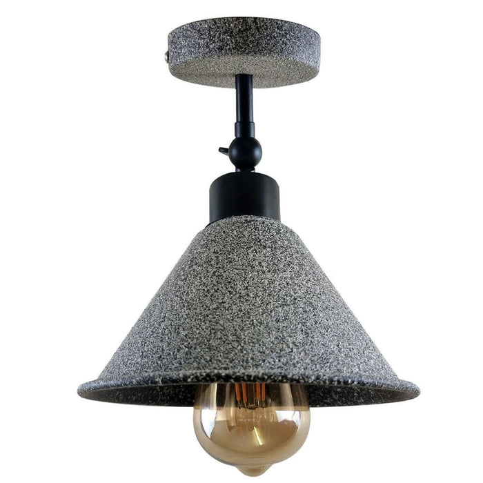 Retro Industrial  Stone Effect Ceiling Flush Mount Light Metal Indoor Light