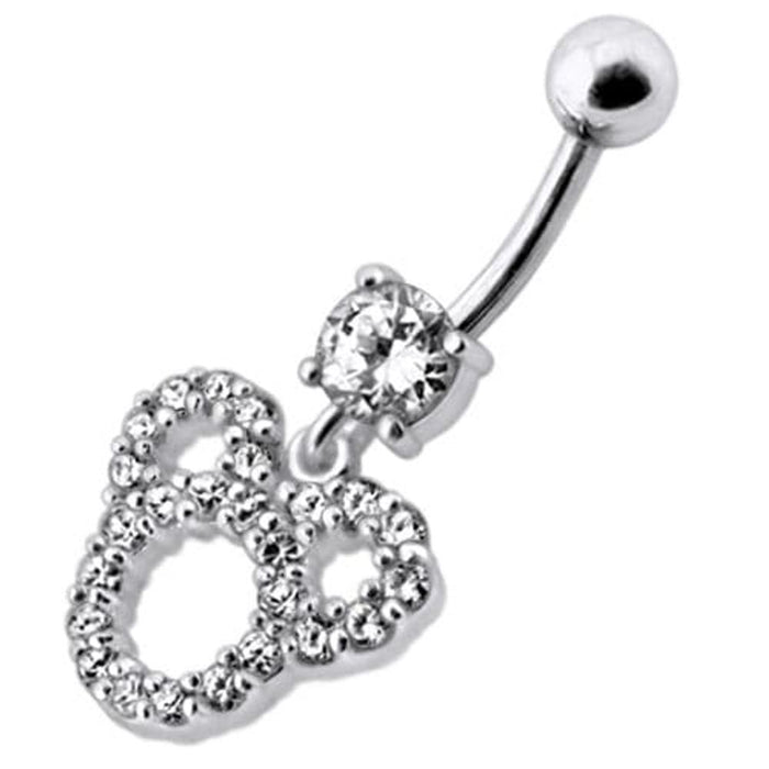 Fancy  Silver Dangling Belly Navel Ring