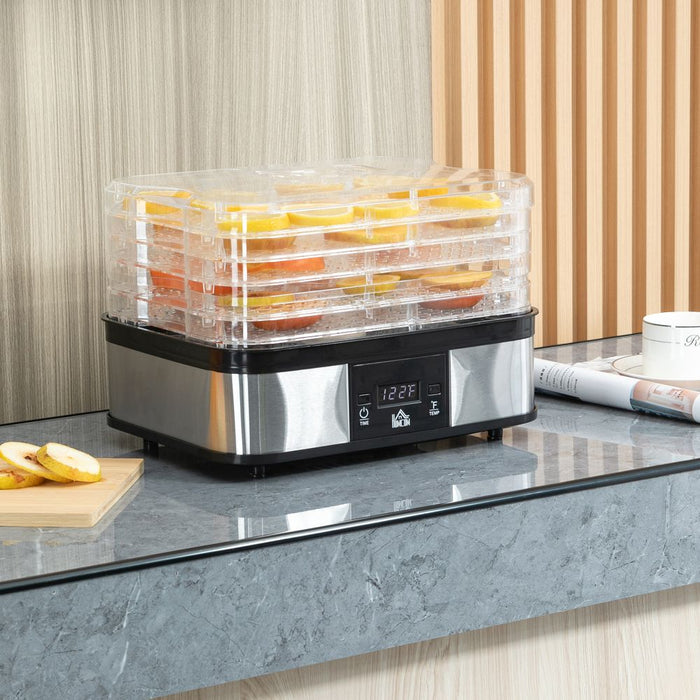 Premium Stainless Steel Food Dehydrator | 5-Tier | Timer | LCD Display | Efficient & Durable