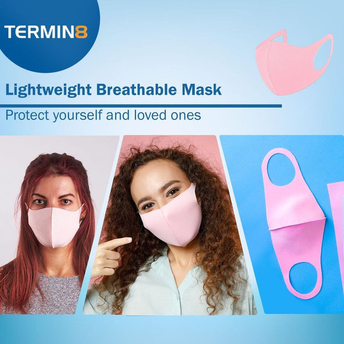 Termin8 Lightweight Breathable Face Mask - Pink