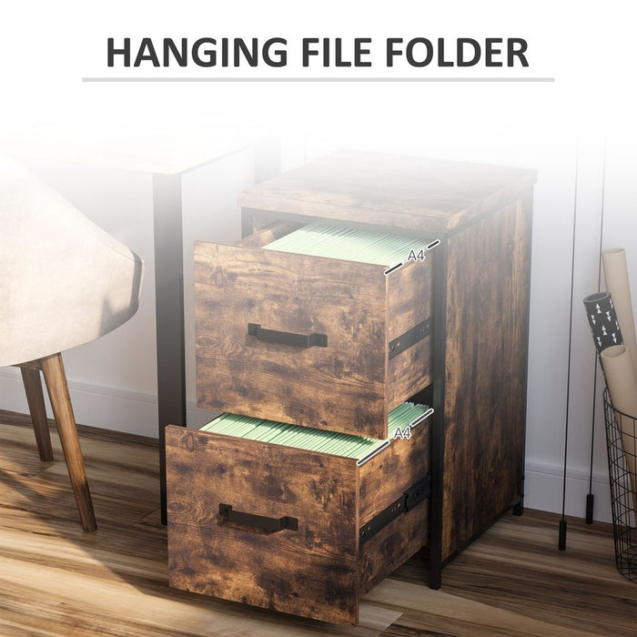 Premium 70cm Filing Cabinet w/ 2 Drawer, Hanging File, Vinsetto