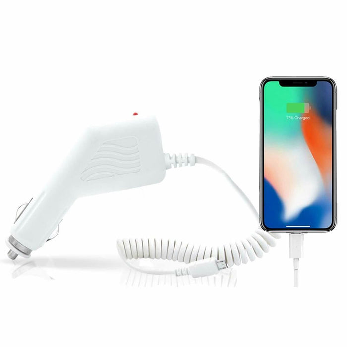 FX Car Charger, 650mAh - White: Charge On The Go, Safe and Compact Design