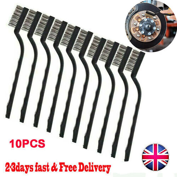 10x Small Wire Brush Set Stainless Steel Wire Brush DIY Paint Rust-Remover Tool