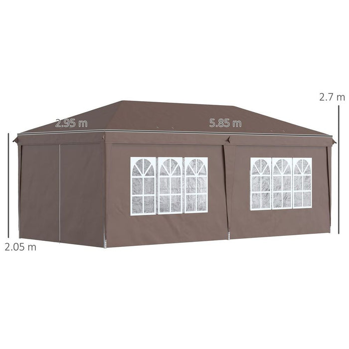 Premium 3x6m Pop Up Gazebo - Height Adjustable - Storage Bag - Black