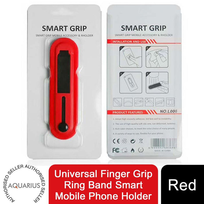 Aquarius Universal Finger Grip Ring - Red: Securely Hold and Operate Your Phone with Ease!