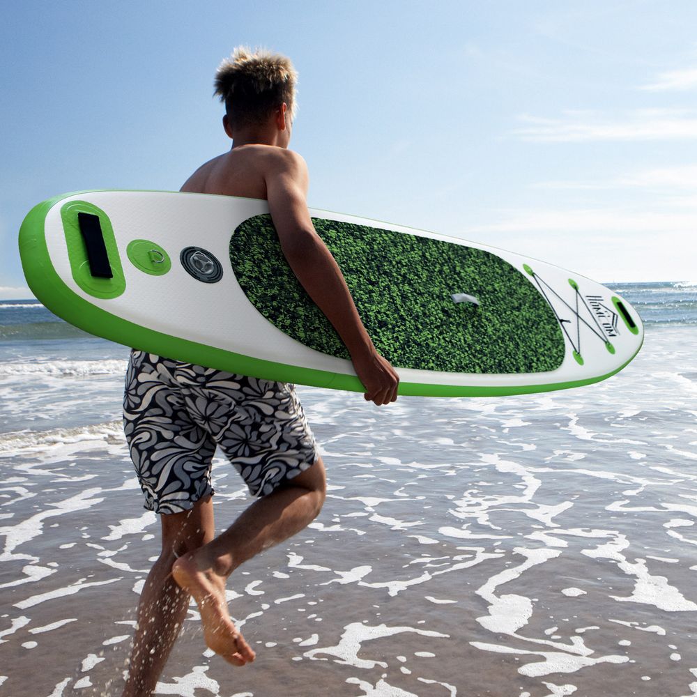 10ft Inflatable Surfing Board Kit - Paddle, Bag, Pump, Fin, HOMCOM ...