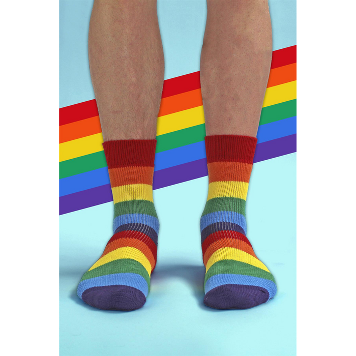 THMO Rainbow Slipper Socks - Cozy, Warm, Anti-Slip - Sizes 4-11 - Machine Washable