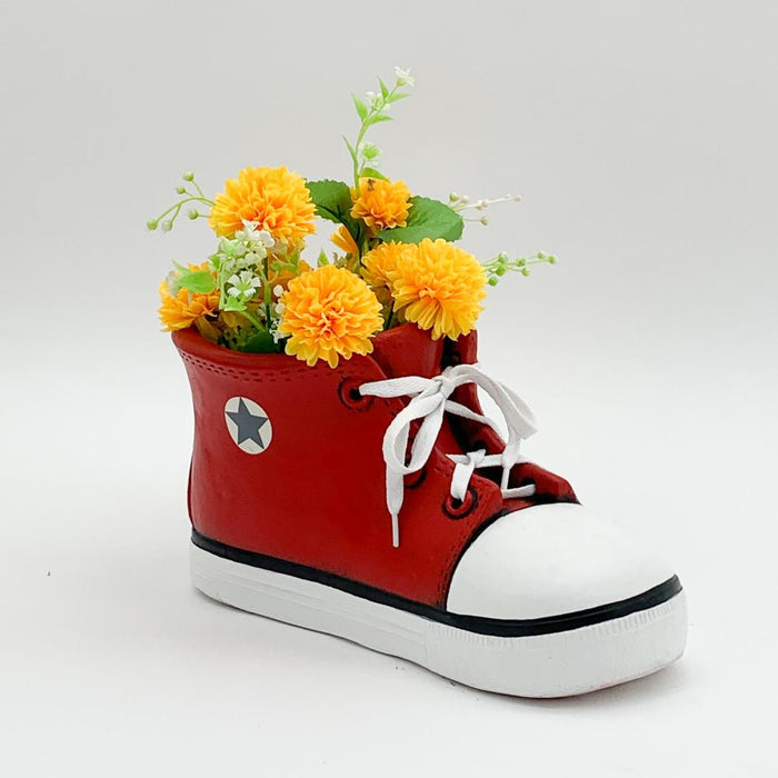 Premium Red Trainer Planter - 34CM | High-Quality Indoor/Outdoor Plant Pot