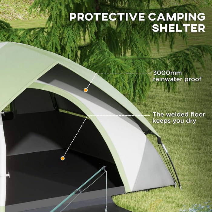 Outsunny 4-5 Man Camping Tent - 3000mm Waterproof - Green