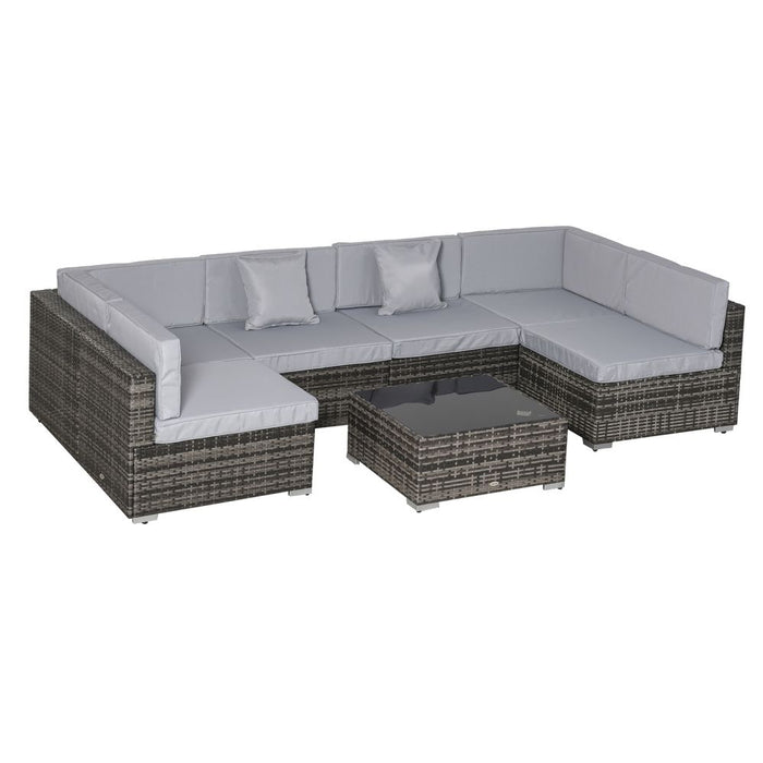 Stylish 7PC Rattan Sofa Set - Modern & Durable Outdoor Furniture with Coffee Table - Shop Now!