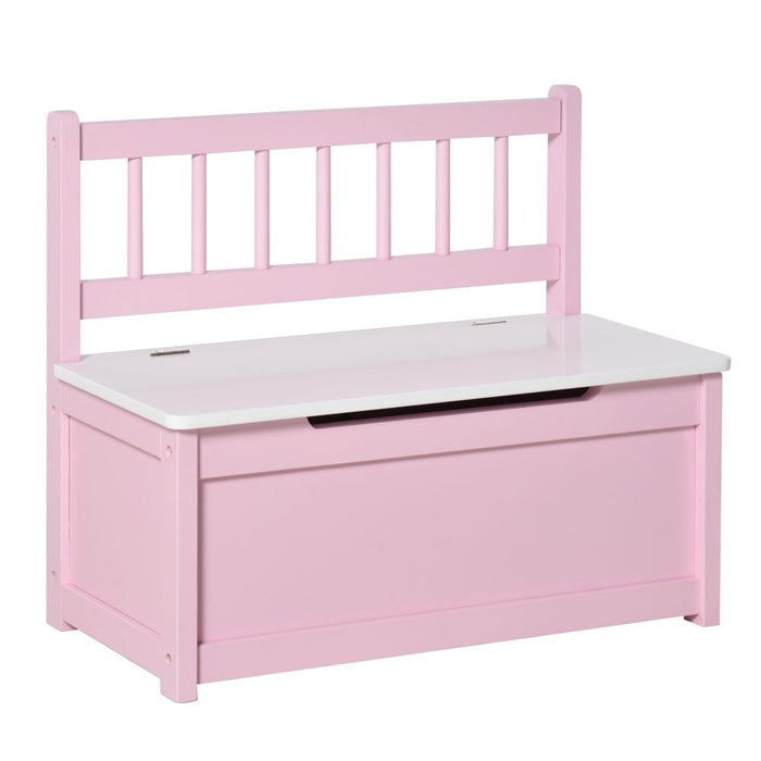 2-in-1 Wooden Toy Box Kids Seat - High-Quality Storage Chest w/ Pneumatic Rod - Safe & Sturdy Design