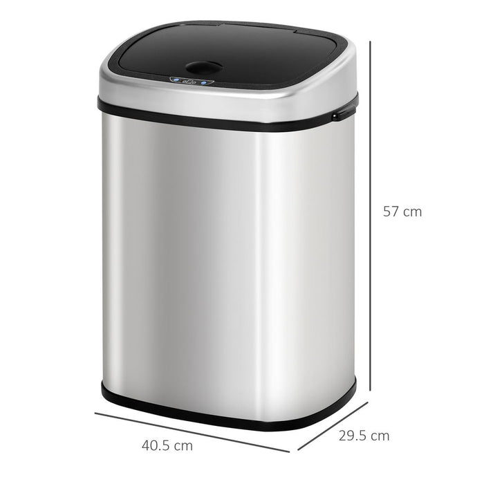 Sensor Dustbin Touchless Automatic Bin Mirror Stainless Steel 48L