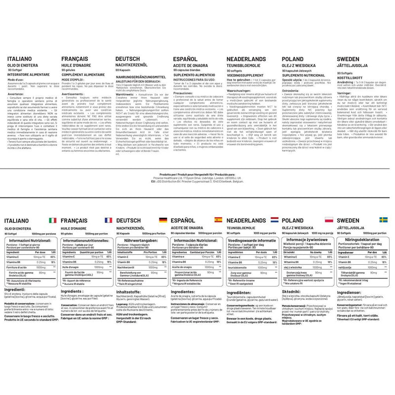 Vegan Evening Primrose Oil 2000mg with Vitamin E & B6 – 60 Vegan Softgels| Pure Cold Pressed I 180mg GLA per Capsule I Women's Health I Premium Quality I by Prowise Healthcare