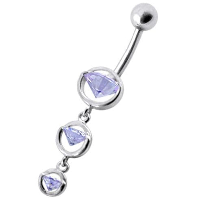 Fancy  Studded Dangling Navel Belly Ring