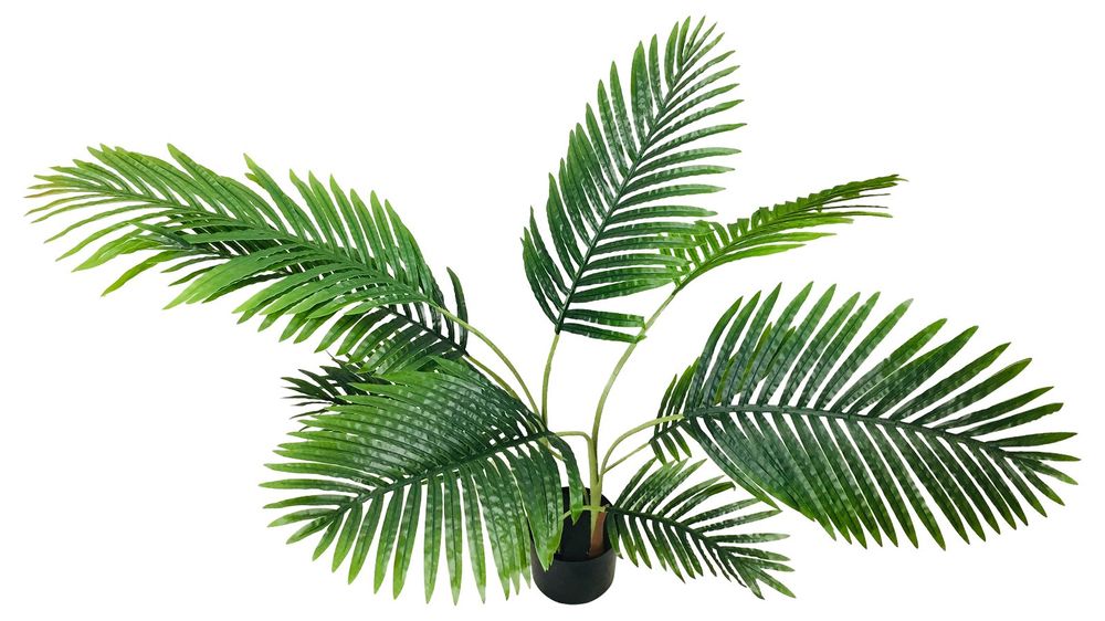 Realistic Artificial Palm Tree 110cm - Durable Pot, Adjustable Leaves - Indoor/Outdoor Use