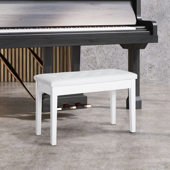 High-Quality Digital Keyboard Piano Bench Makeup Padded Seat Stool - White